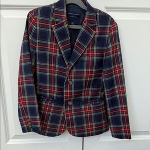 Janie and Jack Red and Blue Plaid Blazer